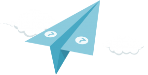 Illustration of paper plane in the cloud